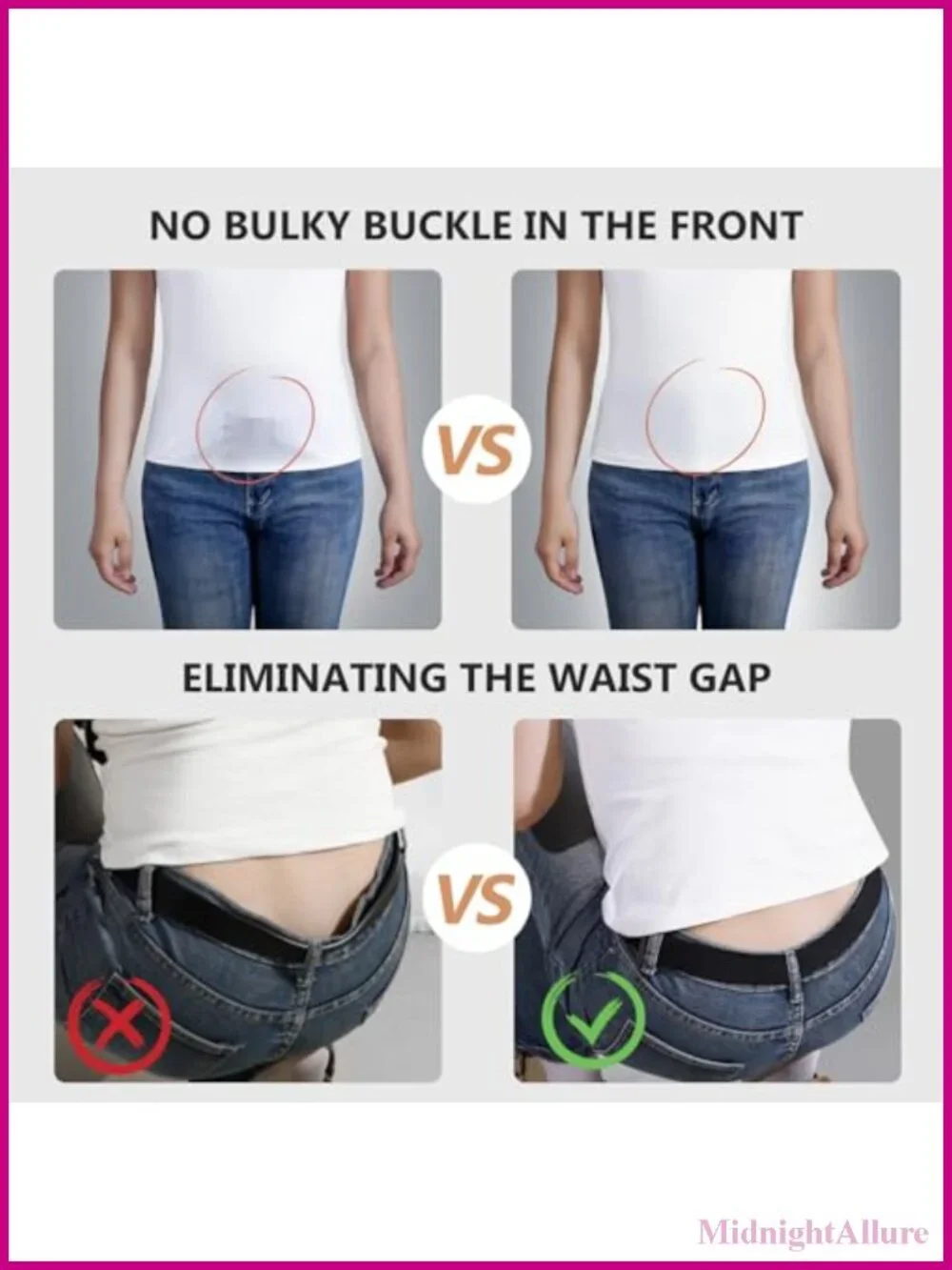 No Show Stretch Belt Elastic Web Strap Flat Buckle for Jeans Pants Dresses